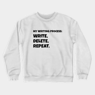 My Writing Process: Write, Delete, Repeat Crewneck Sweatshirt